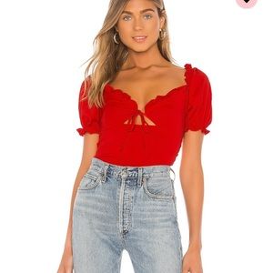Superdown Alexa Tie Front Bodysuit